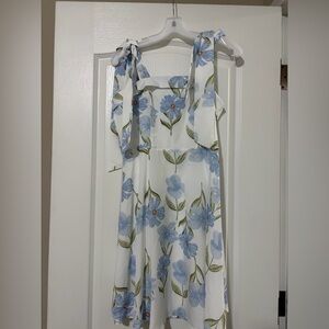 Floral Blue and White Women's Dress